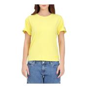 Dames T-shirt met zijstreep Moschino , Yellow , Dames