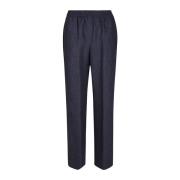 Wijde Linnen Broek Eleventy , Blue , Dames