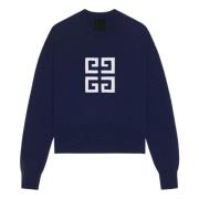 Blauwe Sweater met 4G Embleem Givenchy , Blue , Dames