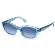 Blauwe Plastic Dames Zonnebril Swarovski , Blue , Dames