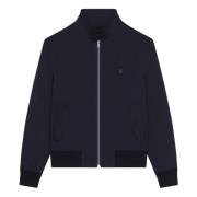 Harrington Collar Jacket met 4G Metalen Detail Givenchy , Blue , Heren