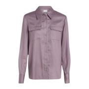 Tencel Zak Shirt voor Vrouwen Calvin Klein , Purple , Dames