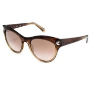 Bruin Acetaat Dames Zonnebril Swarovski , Brown , Dames