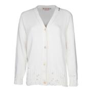 Witte Katoenen Cardigan Sweatshirt Marni , White , Dames