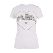 Witte Kristalhart T-shirt Philipp Plein , White , Dames