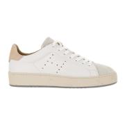 Leren Sneakers Vetersluiting Geperforeerde Zijkant Hogan , White , Dam...