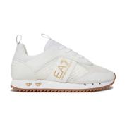 Witte Logo Sneakers Vetersluiting Emporio Armani EA7 , White , Heren