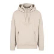 Beige Sweatshirt met Maxi Logo en Capuchon Emporio Armani , Beige , He...