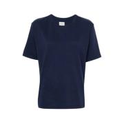 Blauw Katoen Crew-Neck T-Shirt Khaite , Blue , Dames