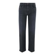 Stretch Cotton High Waist Jeans Zwart Mother , Black , Dames