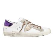 Vintage Distressed Lace-Up Sneakers Philippe Model , White , Dames