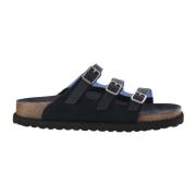 Navy Suède Sandalen Kurk Zool Birkenstock , Blue , Dames