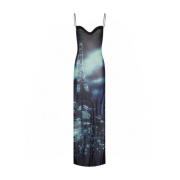 Gedrukte Mesh Slip Jurk Jean Paul Gaultier , Multicolor , Dames