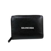 Pre-owned Leather wallets Balenciaga Vintage , Black , Unisex