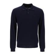 Wollen Polo Sweater met Geborduurd Logo A.p.c. , Blue , Heren