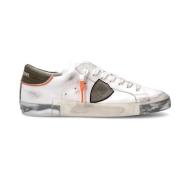 Retro Stijl Wit Groene Sneakers Philippe Model , White , Heren