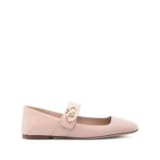 Poederroze VLogo Platte Schoenen Valentino Garavani , Pink , Dames