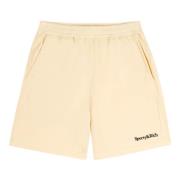 Zachte Gym Logo Shorts Zwart Katoen Sporty & Rich , Beige , Dames