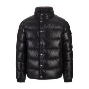 Blauwe Donsjas met Wollen Rand Moncler , Blue , Heren