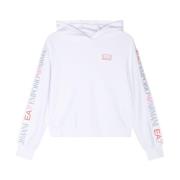 Witte Sweater met Logodetails Emporio Armani EA7 , White , Dames