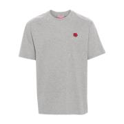 Bloem Motief Jersey T-shirt Grijs Kenzo , Gray , Heren