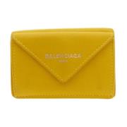 Pre-owned Leather wallets Balenciaga Vintage , Yellow , Dames