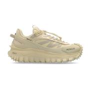 Beige Sneakers met Logo Detail Moncler , Beige , Dames