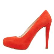 Pre-owned Suede heels Prada Vintage , Orange , Dames