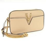 Pre-owned Leather shoulder-bags Versace Pre-owned , Beige , Dames