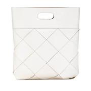 Pre-owned Leather totes Bottega Veneta Vintage , White , Dames