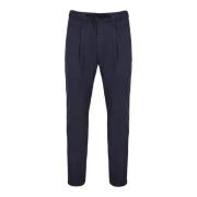 Slim Fit Suede Effect Resort Broek Herno , Blue , Heren