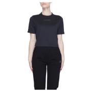 Dames Crop T-shirt Lente/Zomer Collectie Calvin Klein , Black , Dames