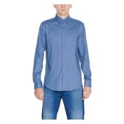 Herenoverhemd Micro Structure Collectie Calvin Klein , Blue , Heren