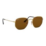 Hexagonale Metalen Zonnebril Kristallen Lens Ray-Ban , Yellow , Heren