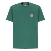 Groene Teddy Bear Logo T-shirt Moschino , Green , Heren