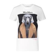 Hondenprint T-Shirt Max Mara , White , Dames