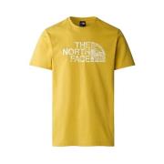Korte Mouw Woodcut Dome Tee The North Face , Yellow , Heren