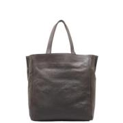 Pre-owned Leather totes Yves Saint Laurent Vintage , Gray , Dames