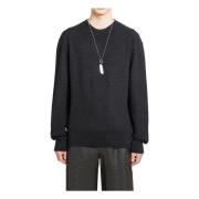 Wollen Crew Neck Jumper Lemaire , Gray , Heren