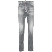 Grijze Distressed Denim Skinny Broek Dsquared2 , Gray , Heren