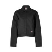 Ongevoerde Geknipte Eisenhower Jas Dickies , Black , Dames