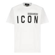 Wit T-shirt met logoprint Dsquared2 , White , Heren