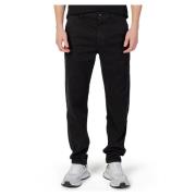 Tapered Heren Chino Broek Hugo Boss , Black , Heren