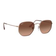 Hexagonale Metalen Zonnebril Ray-Ban , Brown , Heren