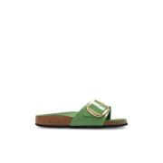 Madrid Big Buckle Slides Birkenstock , Green , Dames