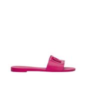 Rubberen slipper met logo-embossing Dolce & Gabbana , Pink , Dames