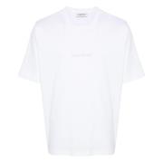 Geborduurd Loop T-Shirt Lanvin , White , Heren