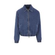 Blauwe Denim Gewatteerde Jas Ami Paris , Blue , Heren