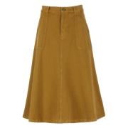 Bruine Katoenen Rok met Zakken A.p.c. , Brown , Dames