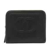 Pre-owned Leather wallets Chanel Vintage , Black , Dames